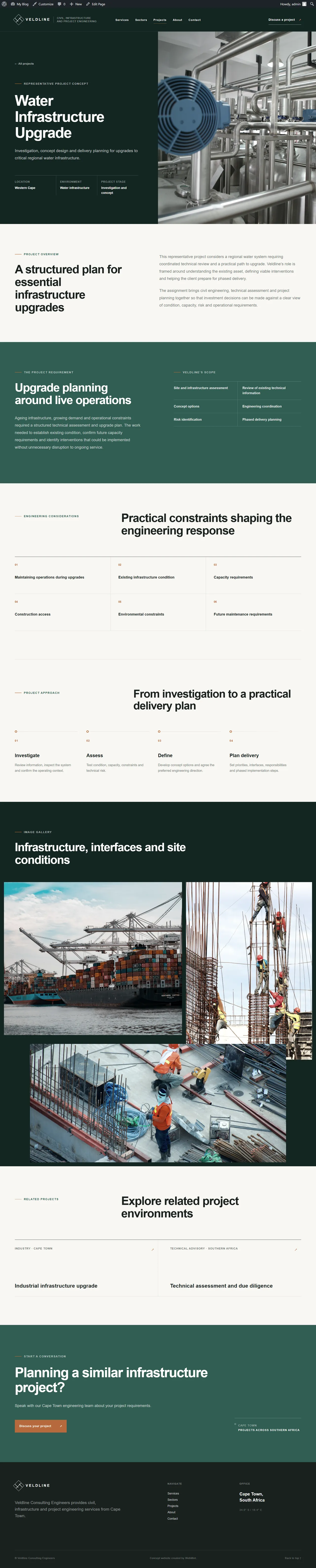 Veldline Engineering project page composition