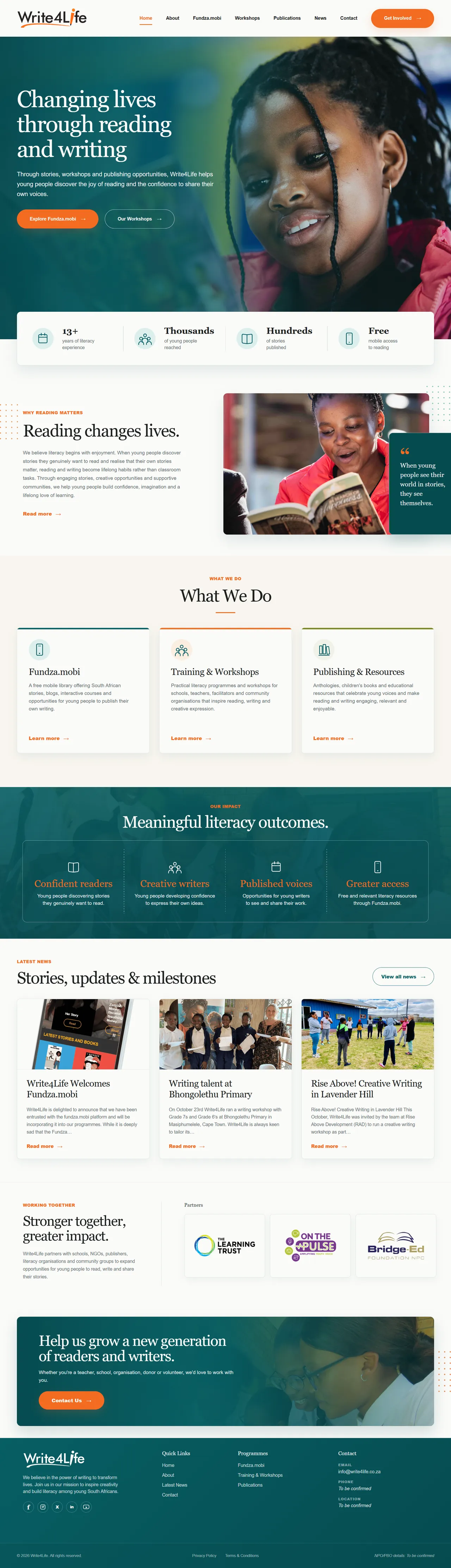 Write4Life News card interface detail