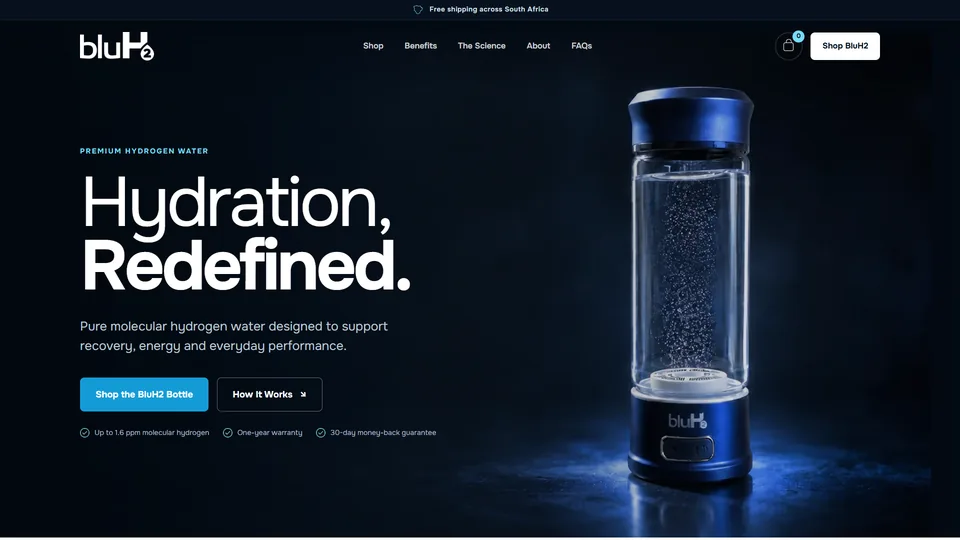 BluH2 website design